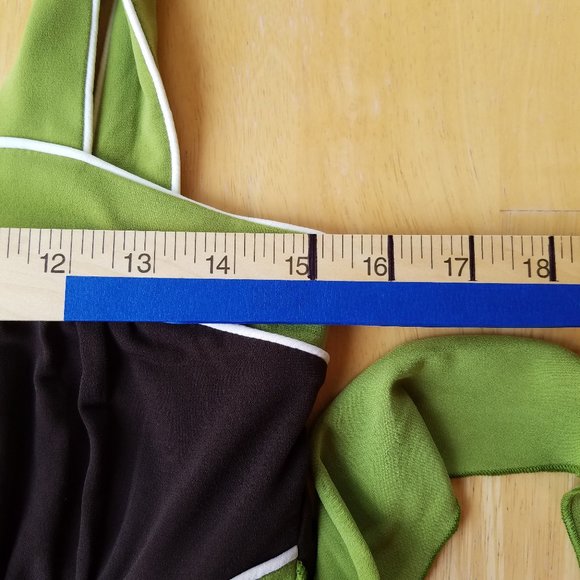 NWT Miss Bisou Large Green and Brown Sleeveless Dress - Picture 10 of 13